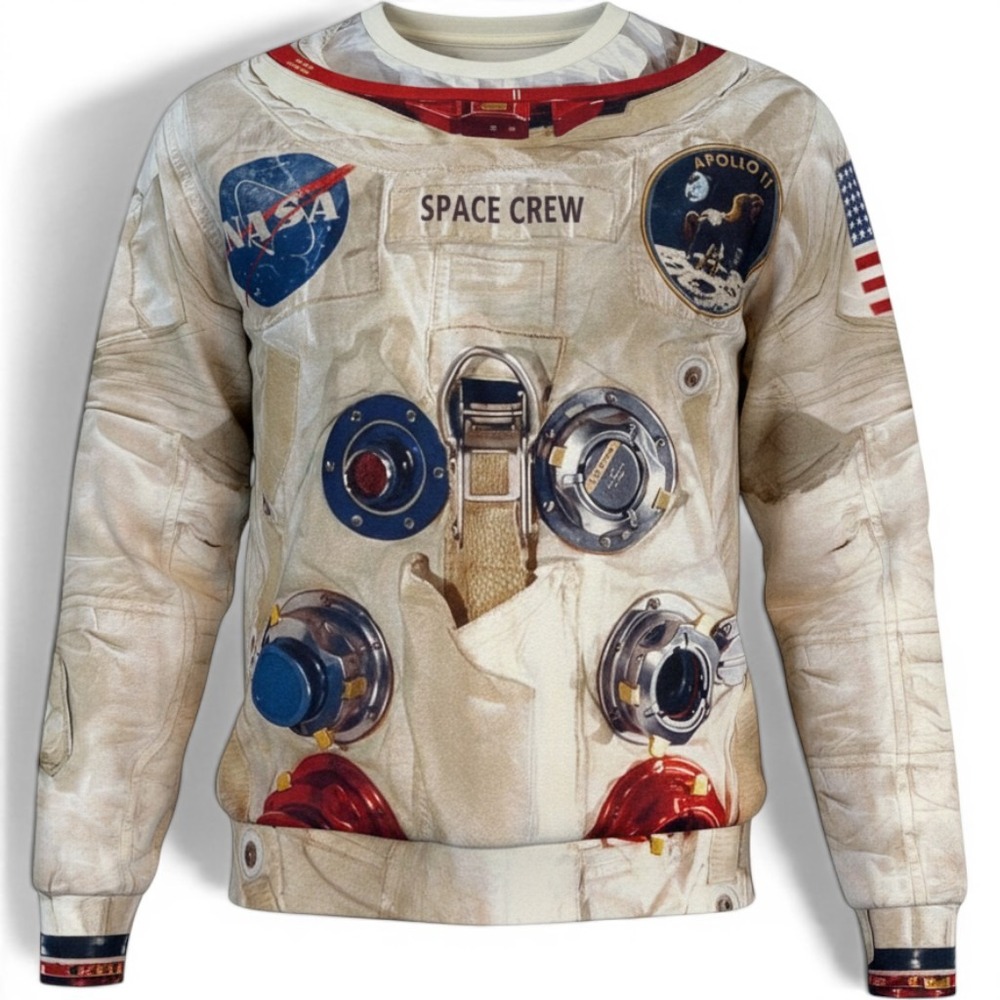 Fusion Sweaters NASA Space Crew Apollo 11 Astronaut Suit Sweatshirt •M• Retro